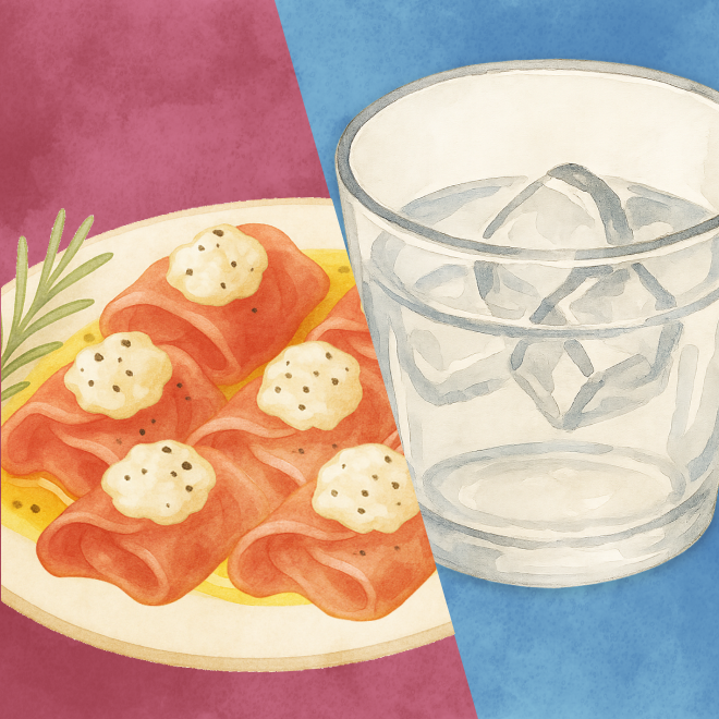 低アル日本酒×生ハムクリームチーズ