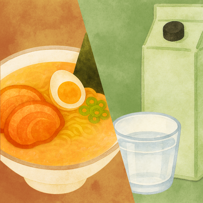 ゼロ系日本酒×豚骨醤油ラーメン