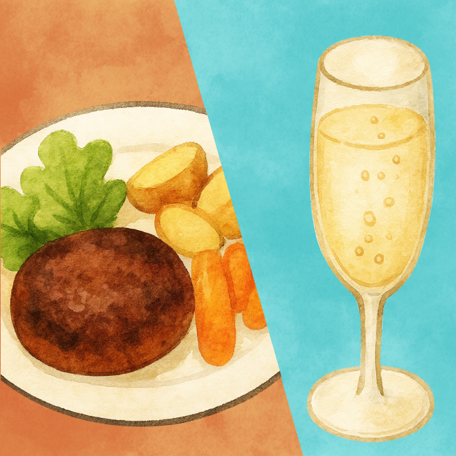 スパークリング日本酒×ハンバーグ