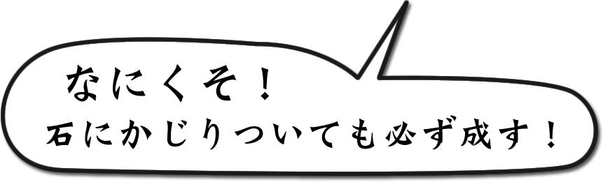 「なにくそ！」石にかじりついても必ず成す！